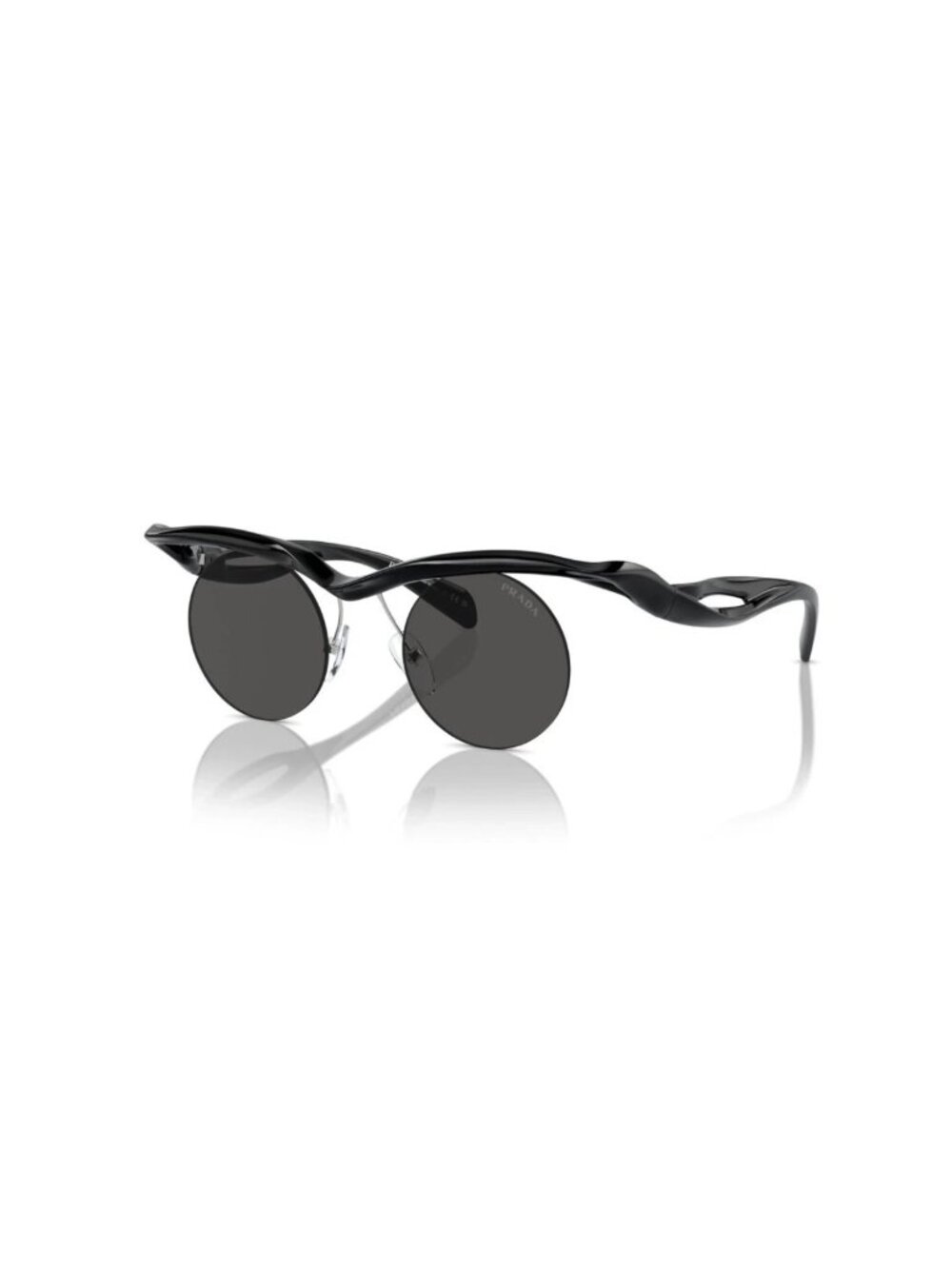 Prada Sunglasses PRA18S 1AB5S0 Polished Black Frame / Dark Grey Gradient Lens